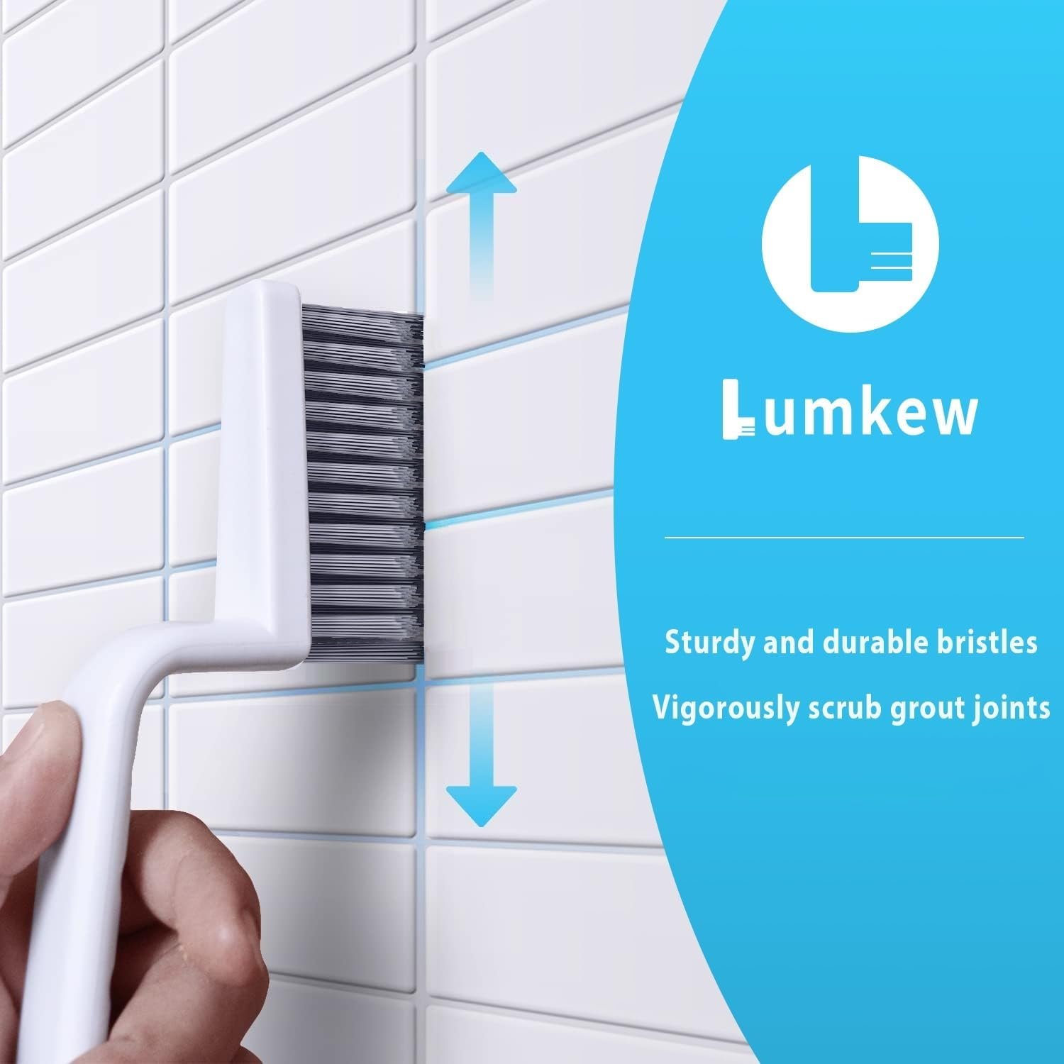 Grout Cleaner Brush V Shape, Stiff Grout Cleaning Brushes - Image 3