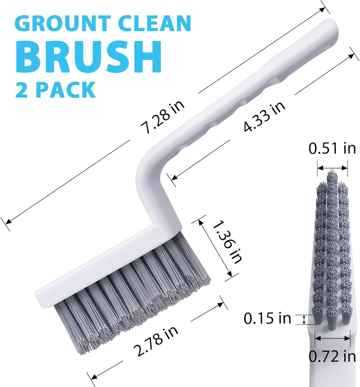 Grout Cleaner Brush V Shape, Stiff Grout Cleaning Brushes - Image 7