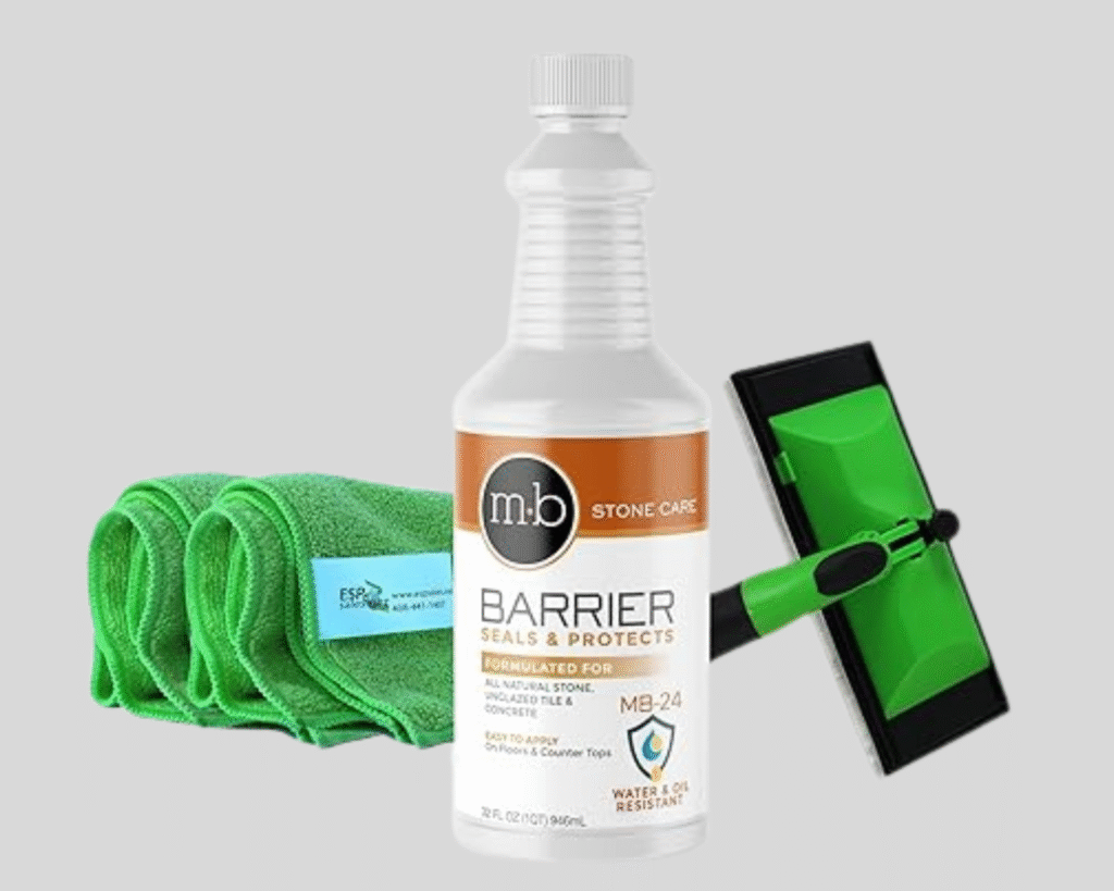 MB Stone Care Barrier Sealer Kit, 32 fl oz, Includes Applicator and Towels