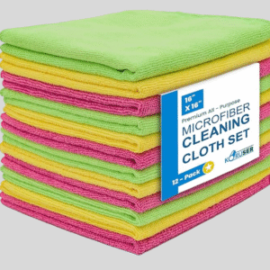 Microfiber Cleaning Cloths - Pack of 12 (16'' x 16'') - Reusable and Washable