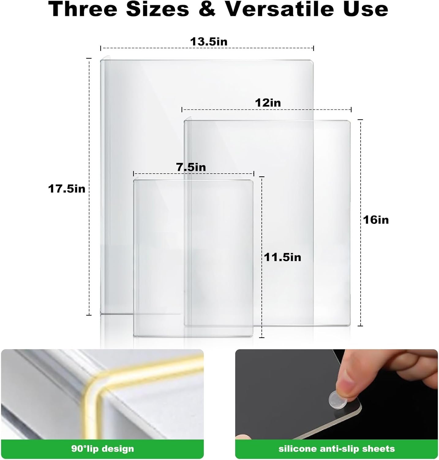 3-Piece Acrylic Cutting Board Set with Counter Lip - Image 2